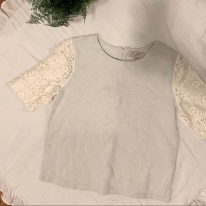 Ann Taylor LOFT lace sleeves shirt